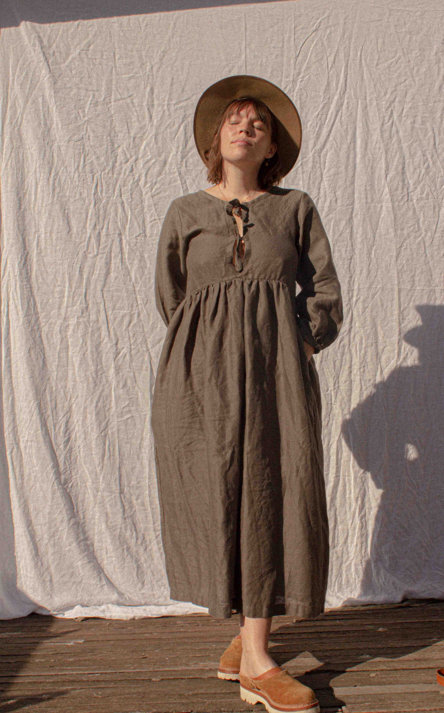 Sleeved Bloomer Dress Olive image 1